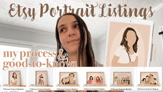 Listing Digital Portraits on Etsy | My Process + Etsy Good-to-Knows | Rachel Marie