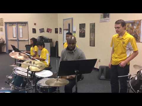 Ulysses Owens Jr. sat in with the Oakleaf Junior High School jazz band