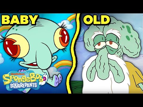 スクイッドワードのライフステージ!赤ちゃんイカからおじいちゃんまで｜スポンジ・ボブ (Squidward's Stages of Life! ⏰ Baby Squid to Old Man | SpongeBob)