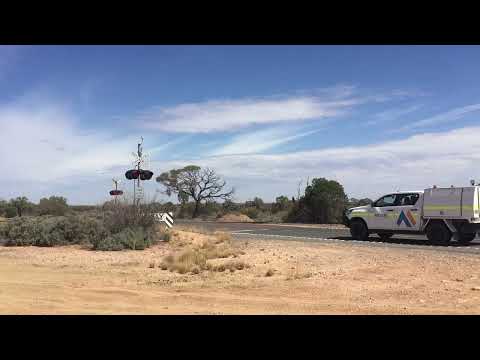 SCT006 SCT 009 Locos with Freight Train,  Hesso Crossing Stuart Highway, North West of Port Augusta