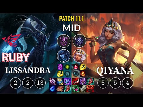 RW Ruby Lissandra vs Qiyana Mid - KR Patch 11.1
