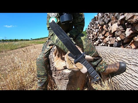 ONTARIO SP6 FIGHTING KNIFE - DESTRUCTION TEST - UNTIL IT BREAKS - STEEL: 1095 CARBON STEEL
