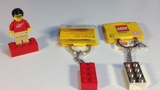 Lego Element Daily - 2x4 Brick Key Chain Red and Gold