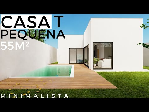 CASA PEQUENA POPULAR EM T DE 55M² MINIMALISTA