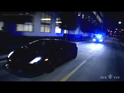 Lamborghini Huracán Polizei persigue a un Gallardo Superleggera