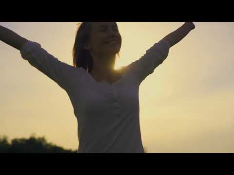 Woman dancing at sunset in slow motion - no Copyright