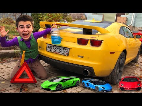 Mr. Joe on Opel Vectra OPC in Car Service VS Toy Cars in Wheels Car VS Red Man on Camaro for Kids Video