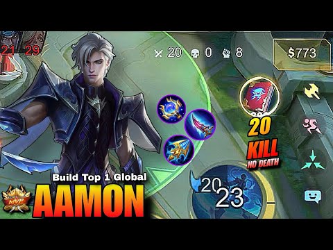 20 Kills No Death!! Top Global Aamon Best Build 2025 – Insane Burst Damage | MLBB