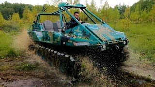 Забрали самодельный гусеничный вездеход. Первые испытания!