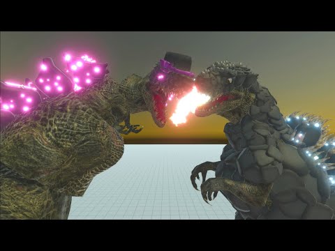 MECHA GODZILLASAURUS VS WORKSHOP UNITS EPIC BATTLES - ANIMAL REVOLT BATTLE SIMULATORS