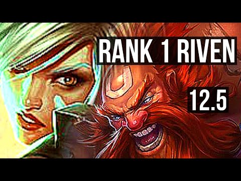RIVEN vs GRAGAS (TOP) | Rank 1 Riven, 1.8M mastery, 10/2/9, 600+ games | KR Challenger | 12.5