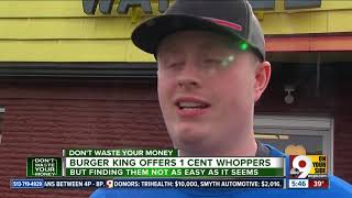A Burger King Whopper for 1 cent Only at McDonald's