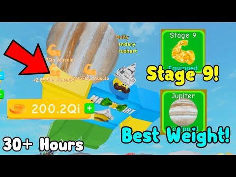 Unlocked Stage 9! Got New Best Weight Jupiter! 200Qi Muscle! - Lifting Simulator
