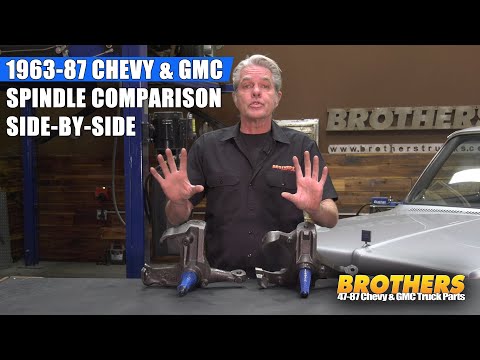 1963-87 Chevy & GMC Truck Spindle Comparison / Stock or Drop Height Side-by-Side Identification