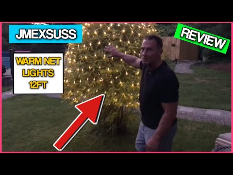 JMEXSUSS 360 LED 12ft x 5ft Warm White Net Lights, 8 Modes Net Lights Outdoor Mesh LightS