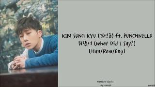 KIM SUNG KYU 김성규 ft. PUNCHNELLO : 뭐랬어 What Did I Say? [Han/Rom/Eng] Lyrics