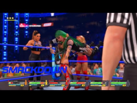 WWE 2K22 SMACKDOWN RODRIGUEZ EVANS AND SHOTZI VS BLISS MORGAN AND ASUKA!!!!!!!!!!!!!!!!!