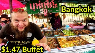 🇹🇭 WORLD'S CHEAPEST ALL YOU CAN EAT STREET FOOD BUFFET | BANGKOK, THAILAND
