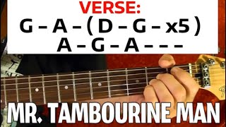 Mr. Tambourine Man - EASY! Guitar Lesson ( The Byrds and Bob Dylan )