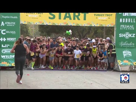 Large crowd turns out for Life Time Turkey Trot at Tropical Park - YouTube