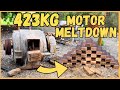 423KG Motor Melt Huge Copper Recovery Scrapyard Salvage ASMR Metal Melting Shredding