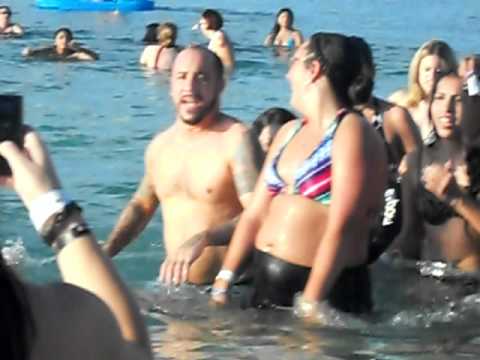 BSB Cruise 2010 - Beach Party - AJ coming out of the water
