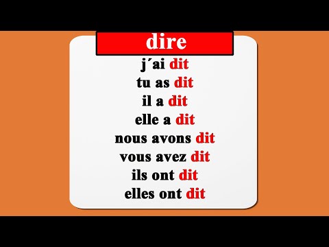 conjugaison le verbe dire au passé composé