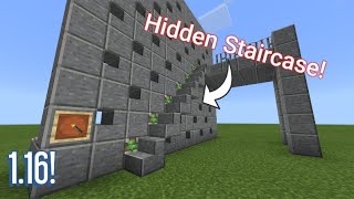 Hidden Staircase In MINECRAFT 1.16! (Redstone) [Bedrock MCPE]