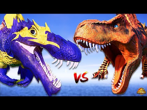 Ninja Turtles Spinosaurus Vs Warlock Godzilla, T-REX - Jurassic World Evolution Dinosaurs Fight