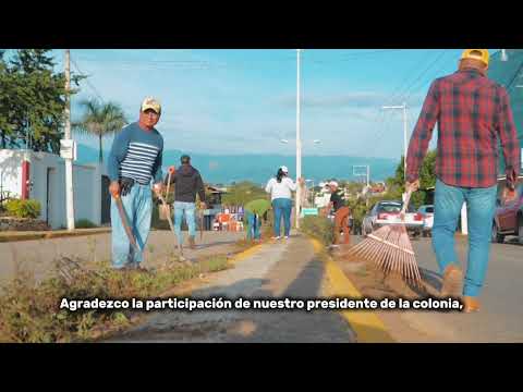 Mega tequio en la colonia Los Pinos