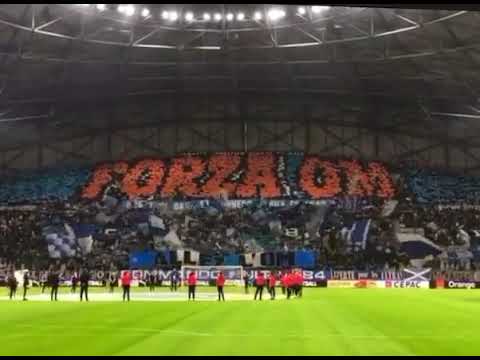 Incredible tifo and choreo during Olympique Marseille v FC Lorient