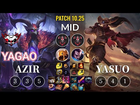 JDG Yagao Azir vs Yasuo Mid - KR Patch 10.25