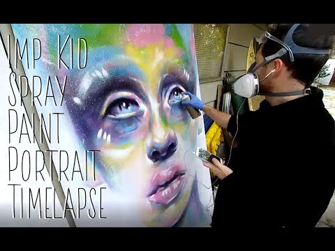 Spray Paint Portrait Timelapse - Imp Kid Queen