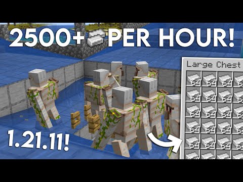 NEW UPDATED Minecraft Java 1.21.11 IRON FARM TUTORIAL | 2500 Iron Per Hour - Easy and Efficient