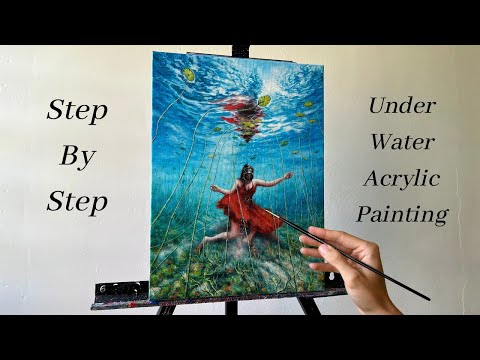 How to PAINT a Girl Underwater | ACRYLIC PAINTING