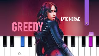 Tate McRae - greedy (Piano tutorial)