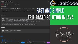 YouTube video '472. Concatenated Words - LeetCode Simple Trie Solution in Java | THE CODE WIZARD'