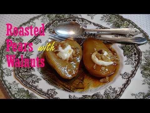 Roasted Pears with Sour Cream and Walnuts