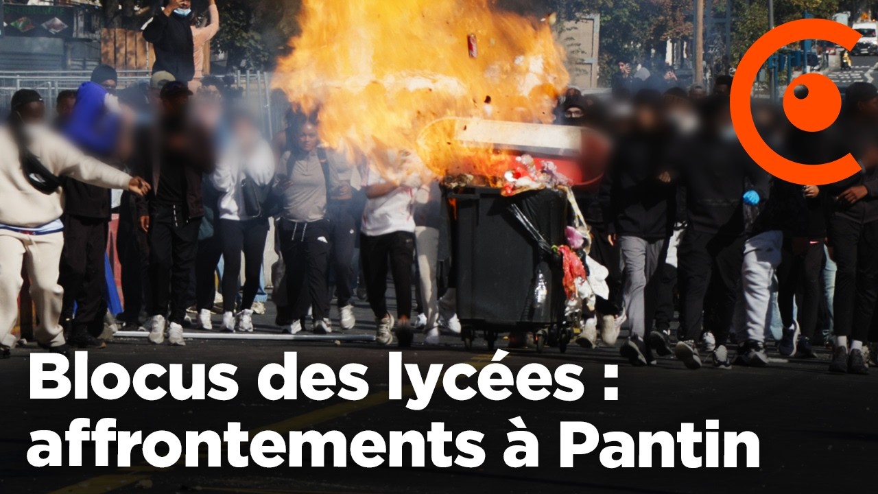 Student protests and police clashes in Pantin France