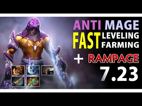 ANTI MAGE FAST LEVELING IN THE MIDDLE - DOTA 2 7.23