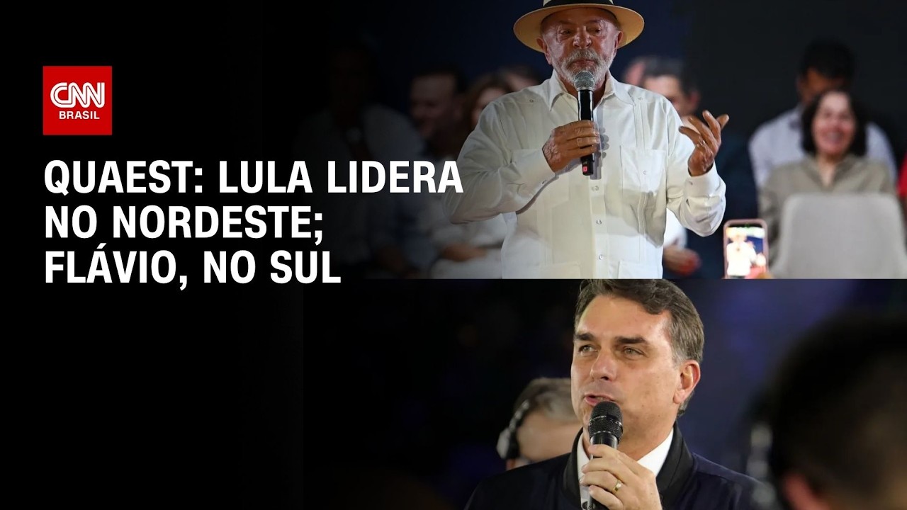 Quaest: Lula lidera na região Nordeste no 2º turno; Flávio, no Sul | AGORA CNN