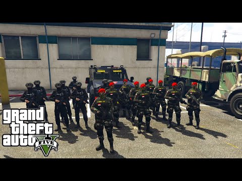Gabungan Pasukan Elite TNI Dan Brimob Melawan KKB Asing! GTA 5 Mod Polisi Indonesia