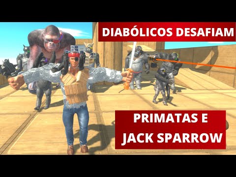 Diabólicos Desafiam Primatas Piratas e Jack Sparrow - Animal Revolt Battle Simulator