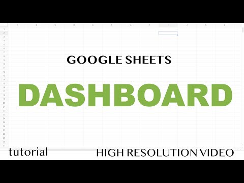 Google Sheets Dashboard Tutorial Part 1