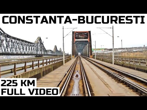 Constanta - Bucuresti 160 km/h - full rear view - gesamten Aufzeichnungs - train ride-Zugfahrt