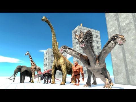 BRACHIOSAURUS VS REPTILES, FNTASY AND ANIMALS IN ANIMAL REVOLT BATTLE SIMULATOR! DinoNerds!