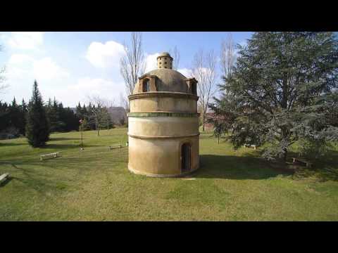 prise de vue aérienne par drone , dovecote of Ramonville Saint Agne, sud ouest de la  France