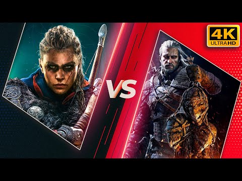 Assassin's Creed Valhalla vs Witcher 3 Comparison - Direct Comparison! Details & Graphics! 4K ULTRA