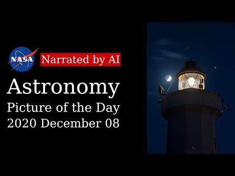 APOD: 2020-12-08 - Great Conjunction over Sicilian Lighthouse (Narrated by Amy)