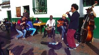 Colombian Street Musicians in Bogota, Colombia
